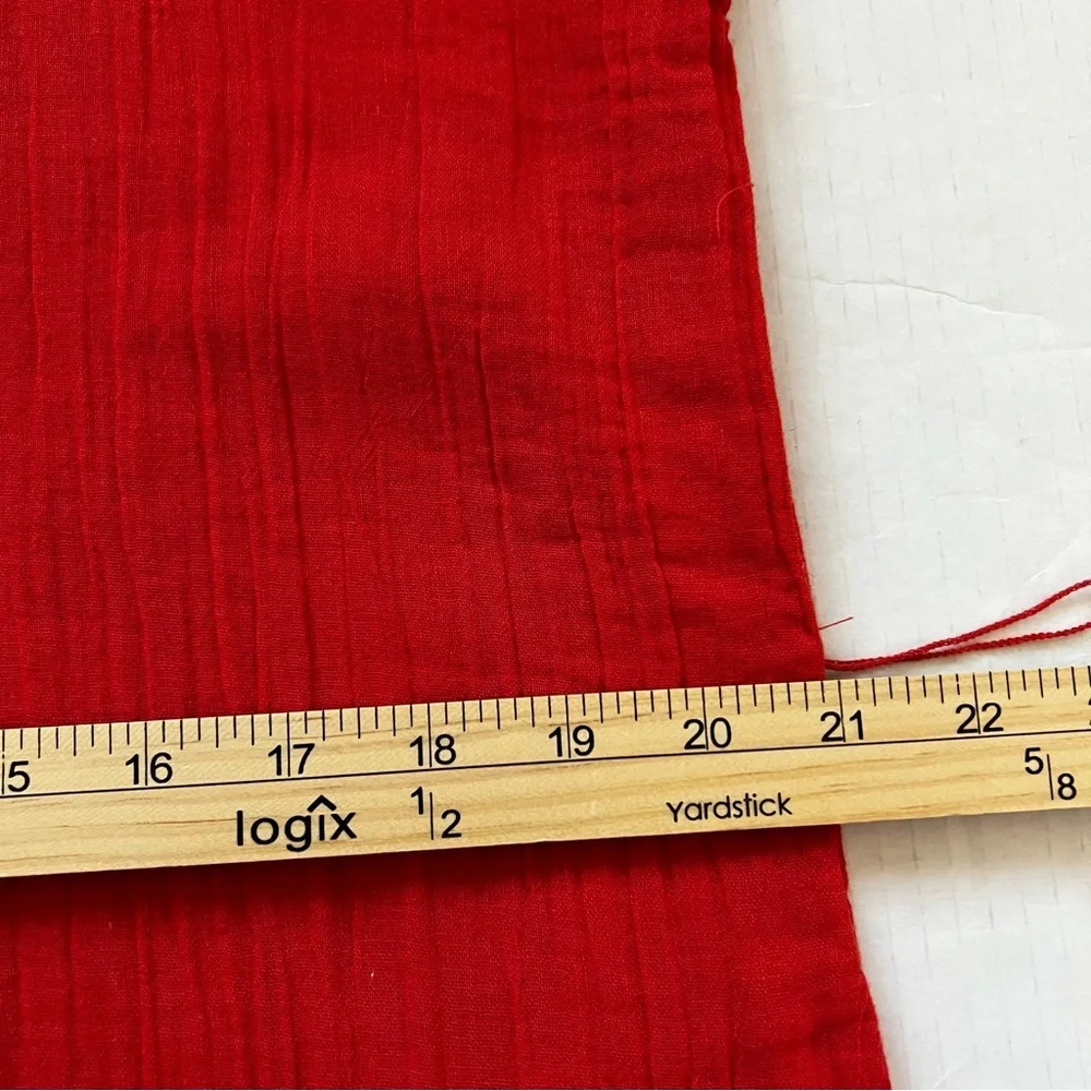 Pact Coastal Double Gauze Belted Jumpsuit Organic Cotton Red XS NWOT - Picture 15 of 16